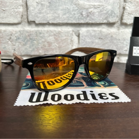 Woodies Accessories Woodies Zebra Wood Sunglasses With Orange